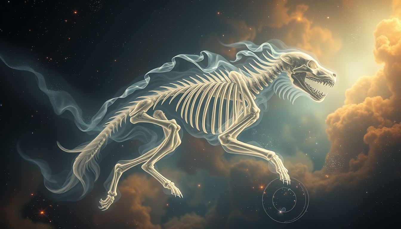 Rêver d'une carcasse de loup symbolise la fin d'une menace.