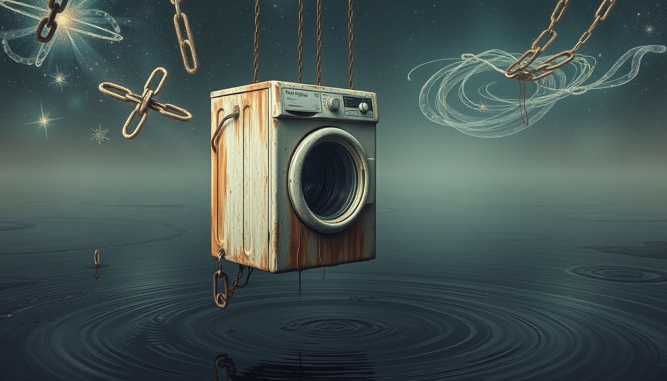 Rêver d’une machine rouillée symbolise des soucis émotionnels non lavés.