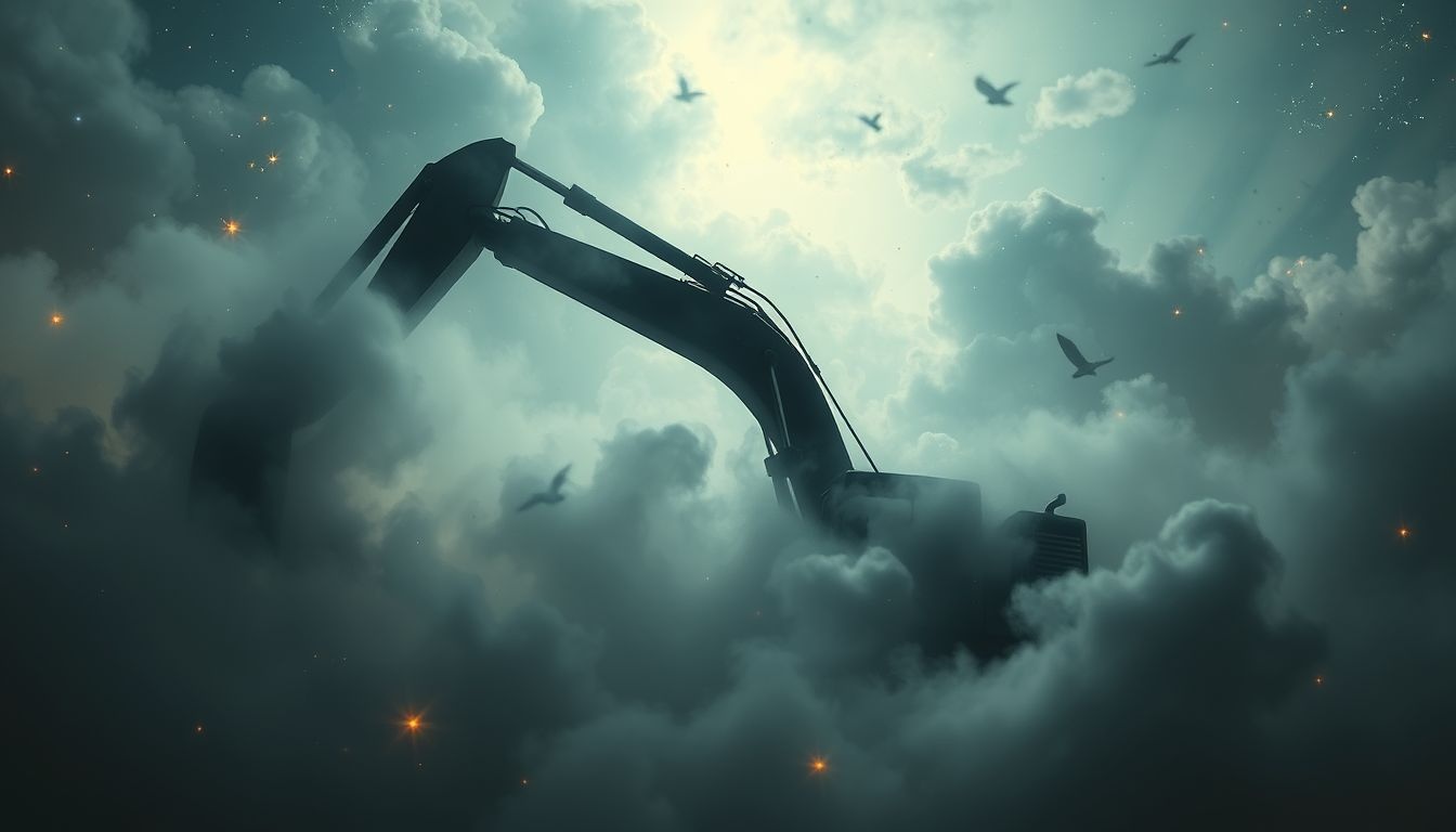 Rêver d'une pelleteuse noire symbolise une transformation inconsciente profonde.