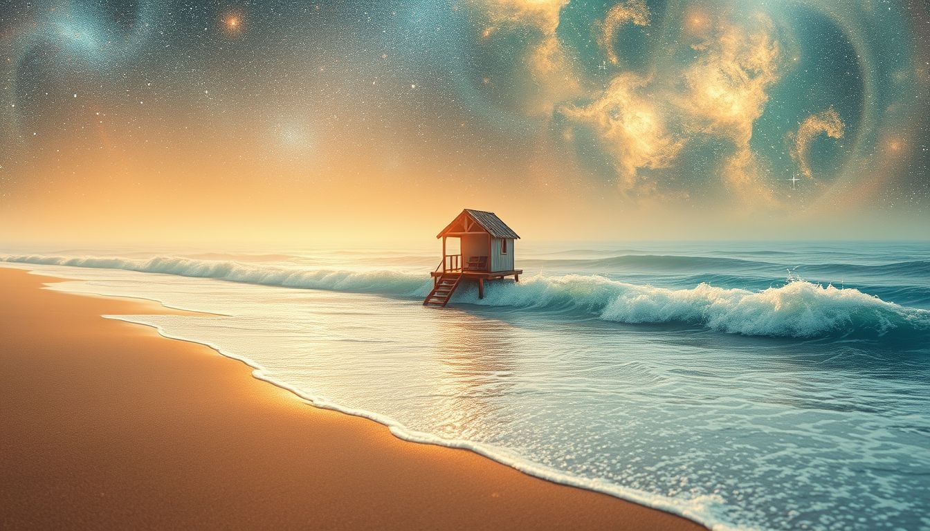 Rêver d'une cabane sur plage privée symbolise refuge et intimité.
