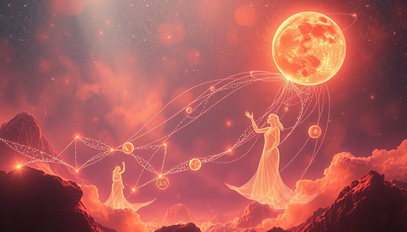 Rêver de communiquer avec Mars symbolise un lien spirituel profond.