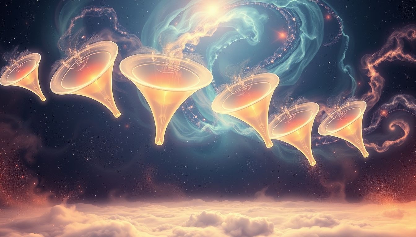 Rêver de multiples entonnoirs symbolise des décisions complexes à venir.