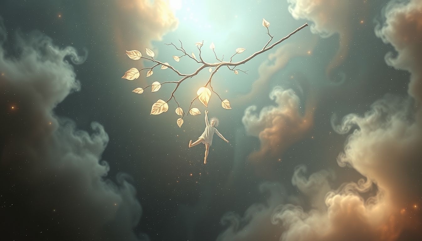 Tomber d'une branche symbolise souvent la peur de perdre contrôle.