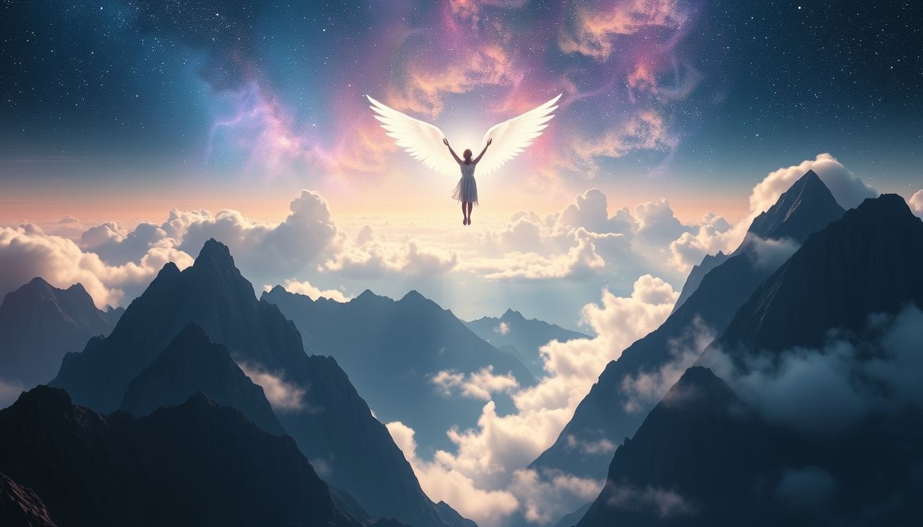 Rêver de voler au-dessus des montagnes symbolise une liberté spirituelle profonde.