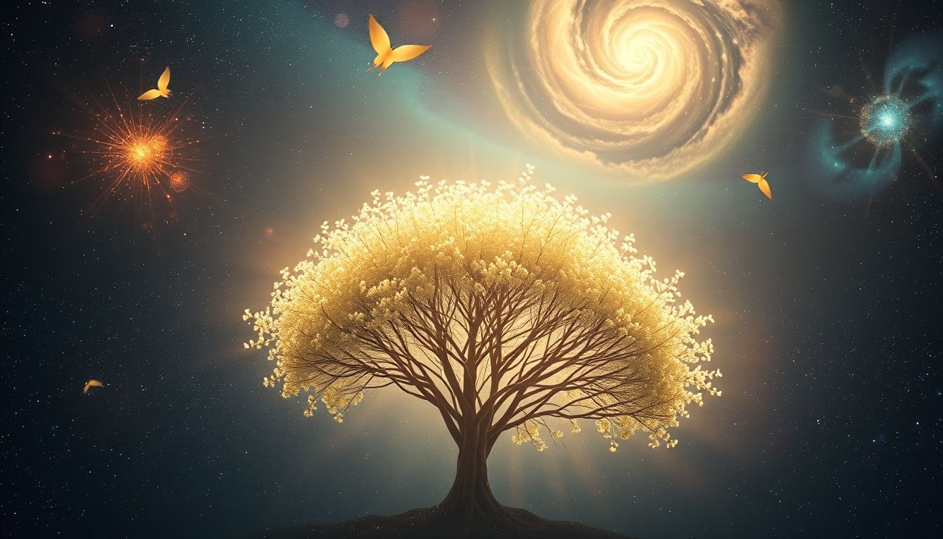 Un buisson lumineux symbolise souvent la révélation et la sagesse intérieure.