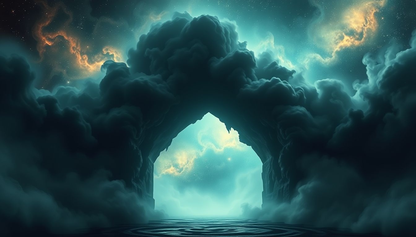 L’Arche sombre symbolise conflits intérieurs et angoisses profondes.