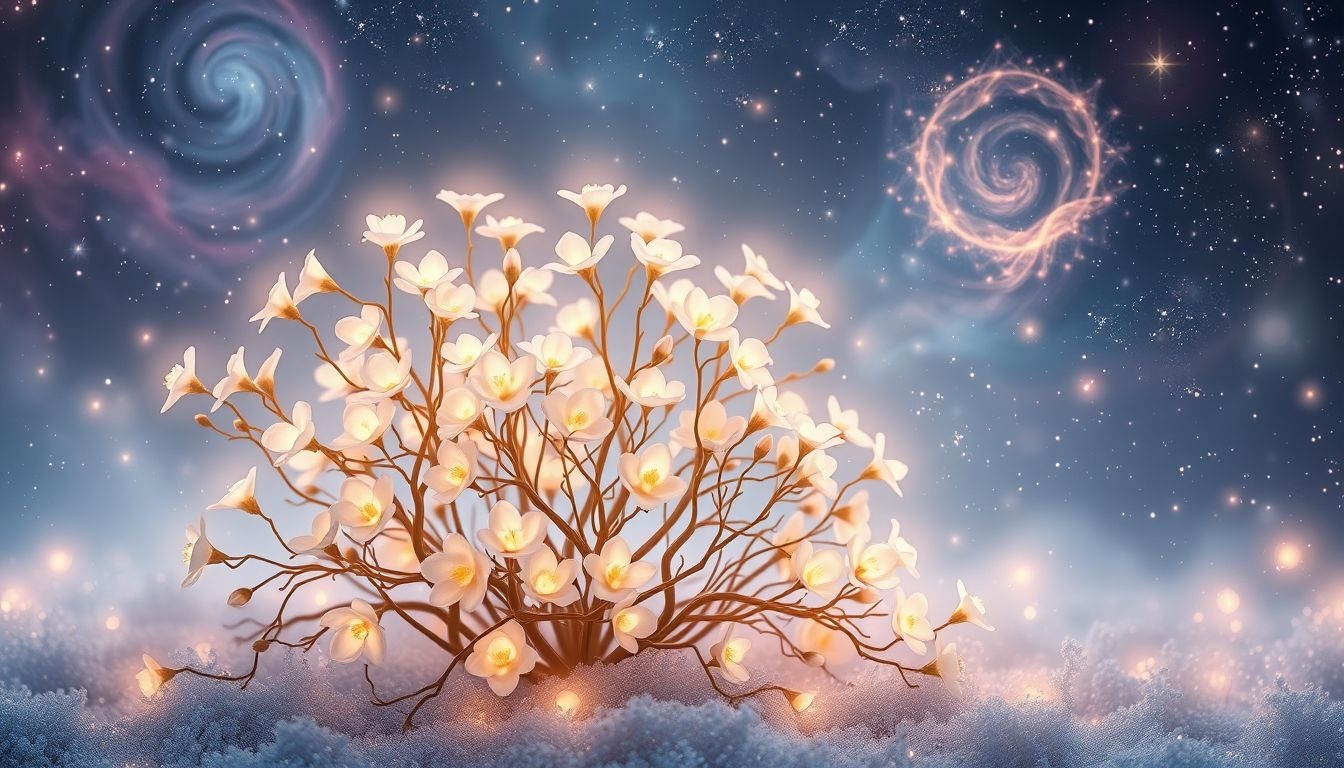 Les arbustes en fleurs symbolisent l’épanouissement et l’espoir renouvelé.