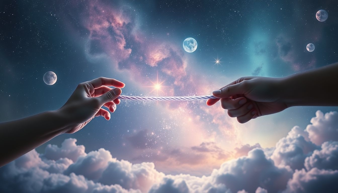 Le tir à la corde en rêve symbolise souvent des conflits intérieurs.