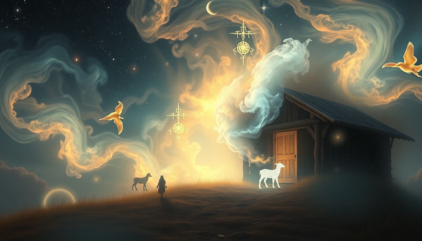 L'étable symbolise humilité, renouveau et naissance spirituelle.