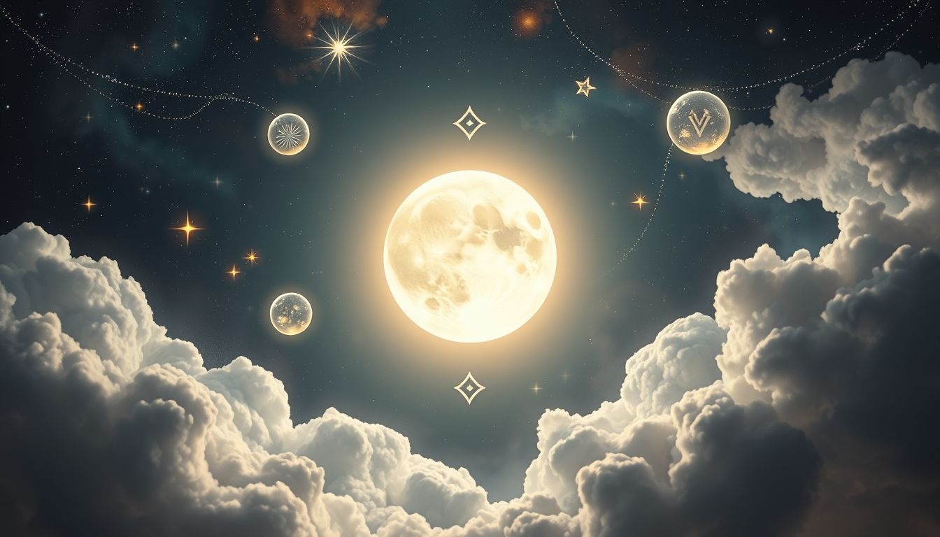 La lune symbolise souvent l'inconscient et les émotions profondes.