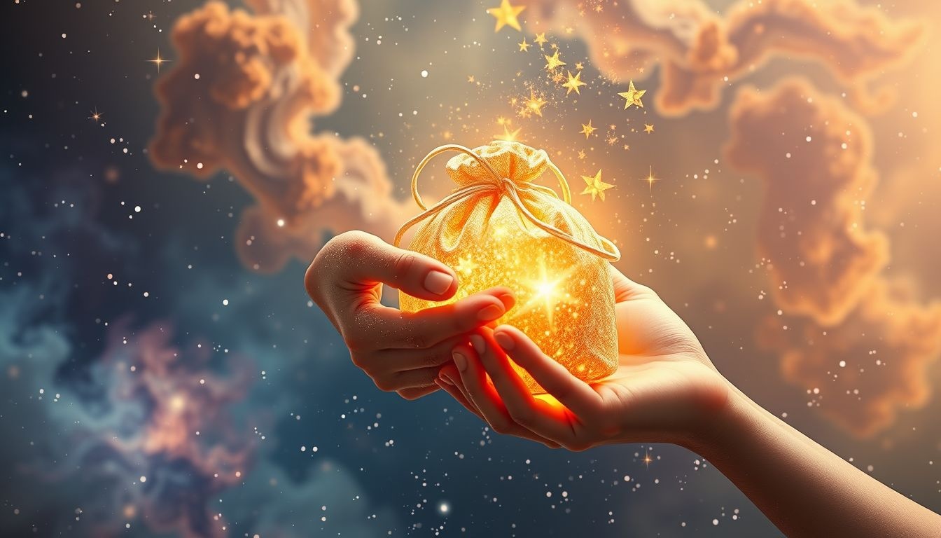 Offrir une besace symbolise souvent l'entraide et la générosité.