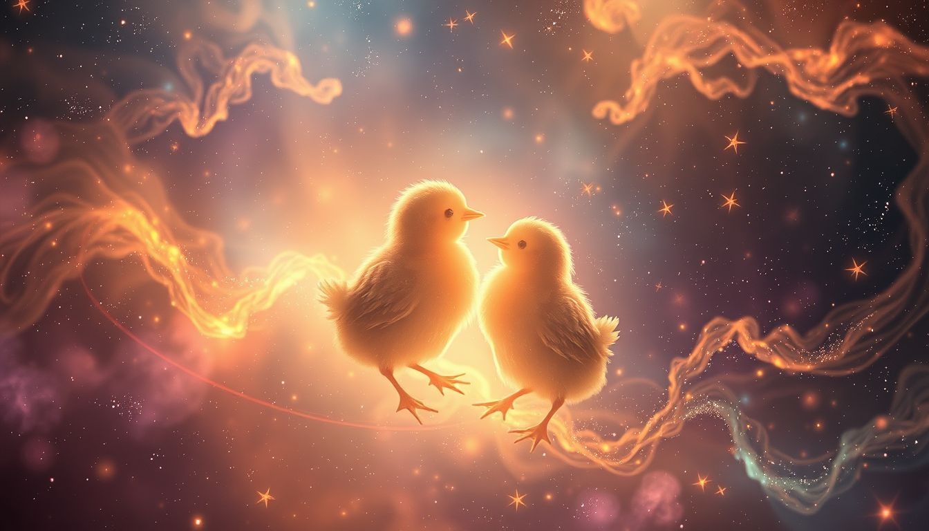 La poulette symbolise souvent l'harmonie et la protection familiale.