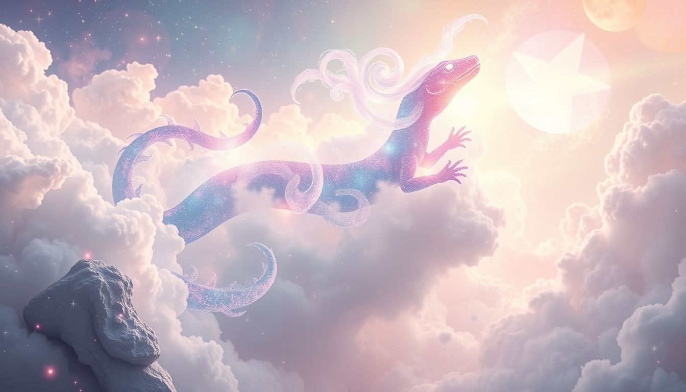 Le basilic rêveur symbolise souvent la peur et la transformation intérieure.