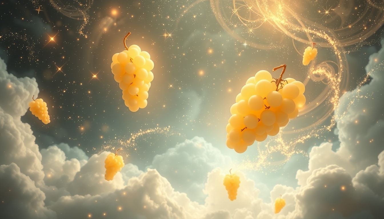 Les raisins blancs symbolisent souvent pureté, innocence et clarté mentale.