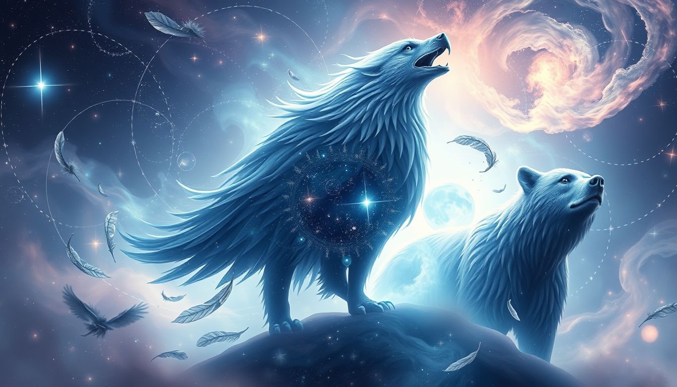 Les animaux totems indigènes symbolisent protection et sagesse intérieure profonde.