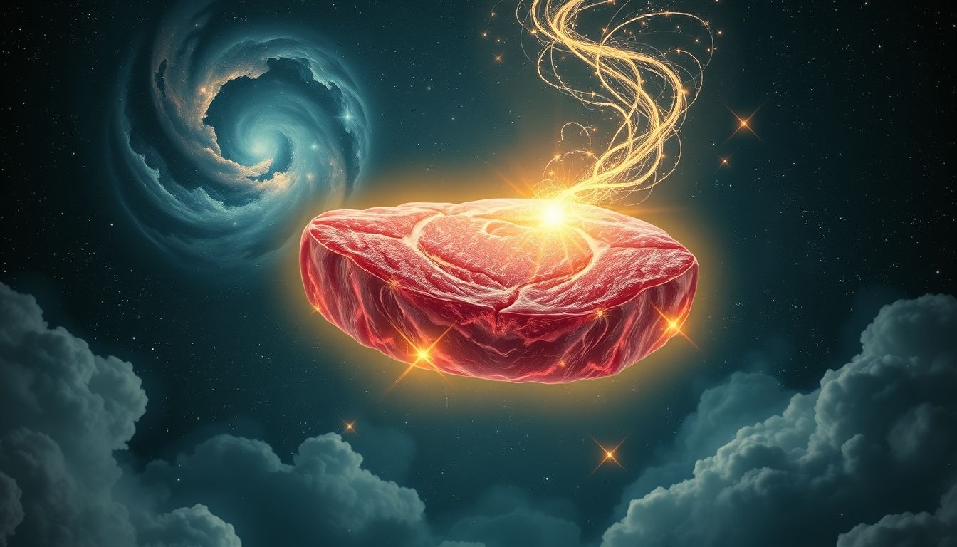 Rêver d’un bifteck géant symbolise une ambition démesurée.