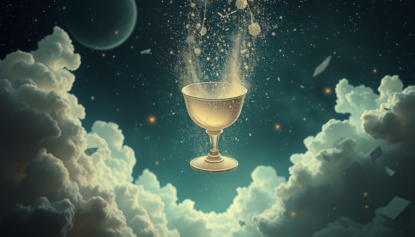 Rêver d’un calice brisé symbolise souvent une perte émotionnelle profonde.