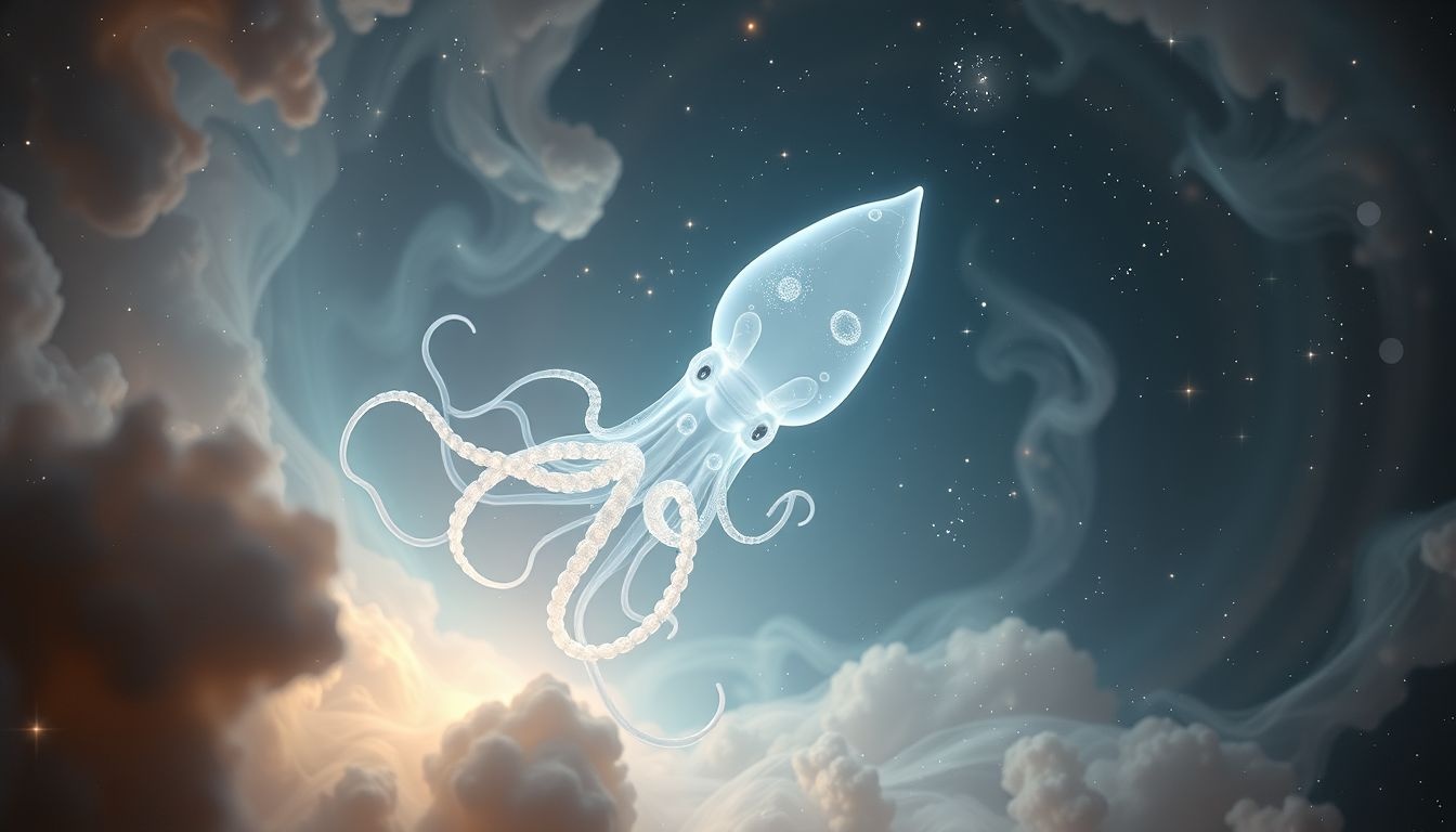 Rêver d’un calmar symbolise souvent mystère et émotions profondes.