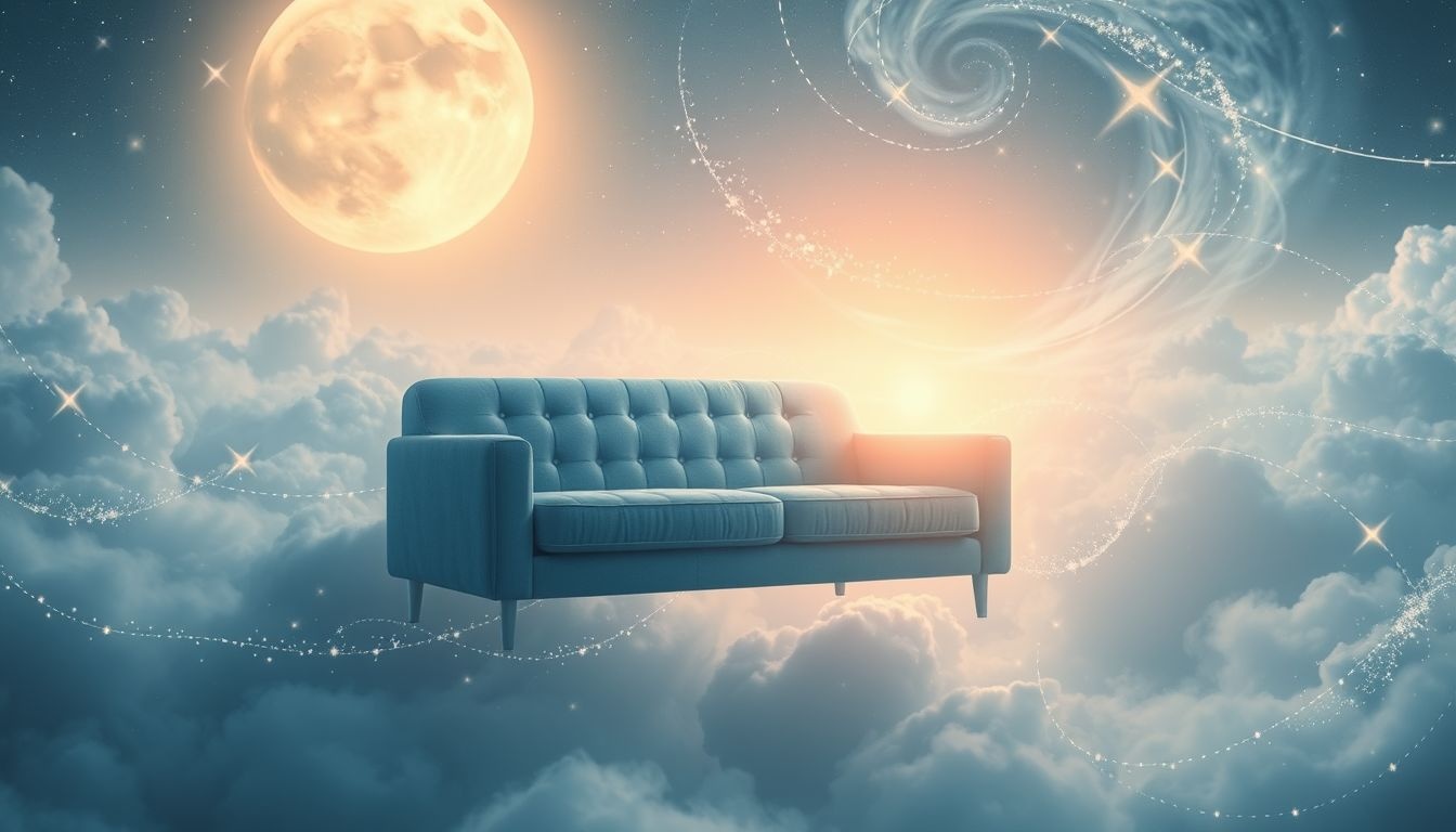 Rêver d’un canapé bleu symbolise paix intérieure et équilibre émotionnel.