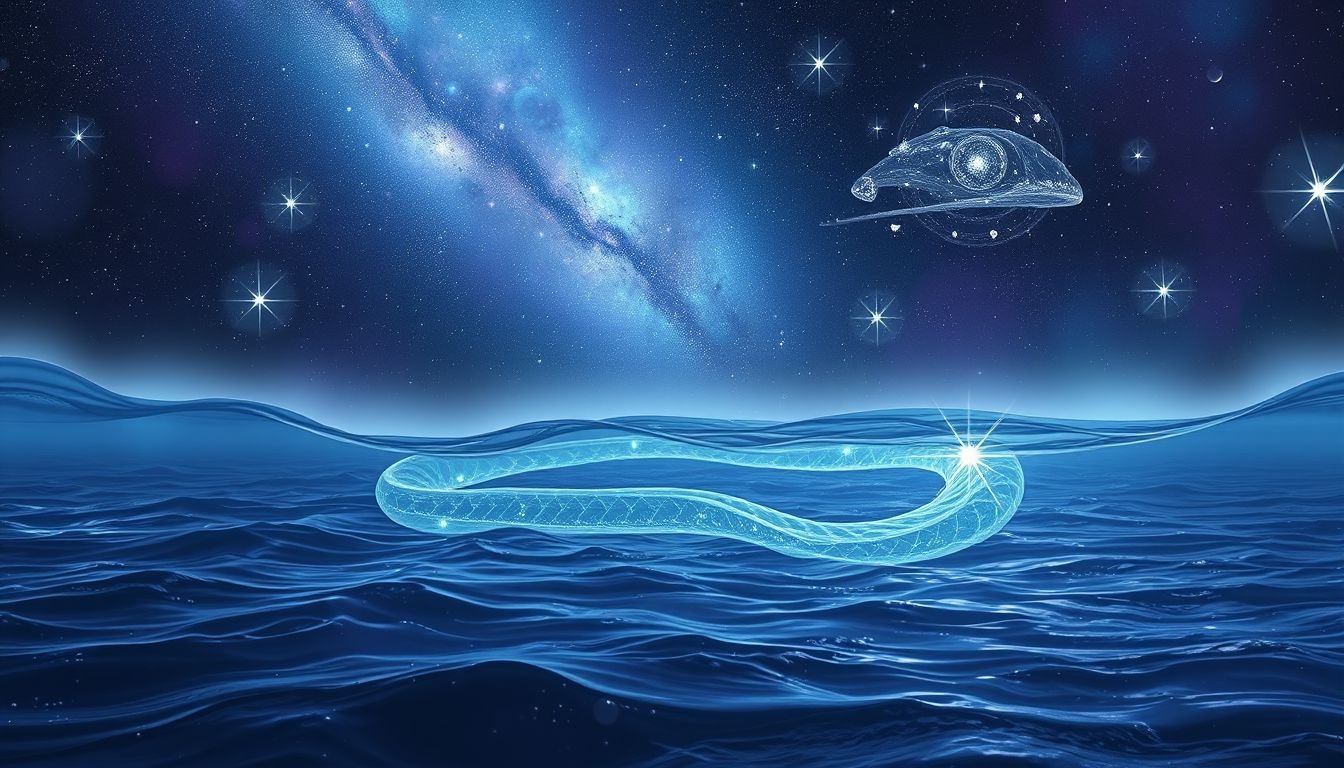 Rêver d’un cobra dans l’eau symbolise la transformation intérieure profonde.