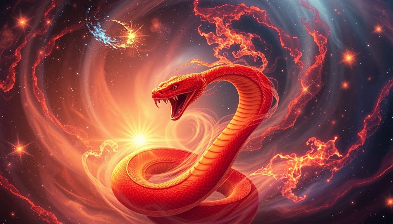 Rêver d’un cobra rouge symbolise une passion intense et un danger latent.