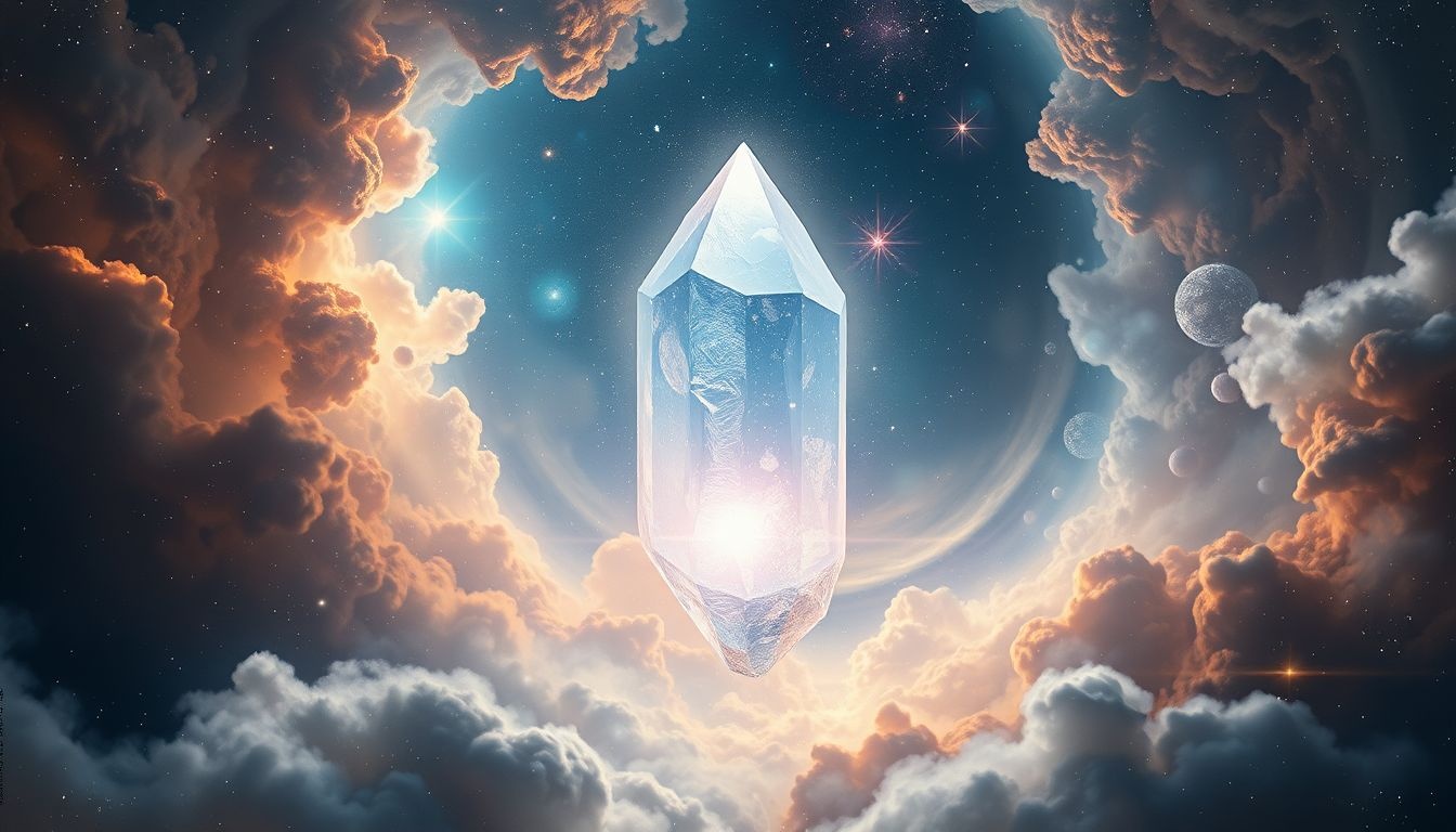 Rêver d'un cristal flottant symbolise une élévation spirituelle profonde.