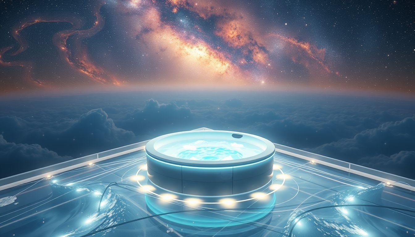 Rêver d’un jacuzzi sur toit symbolise une réussite vue d’en haut.