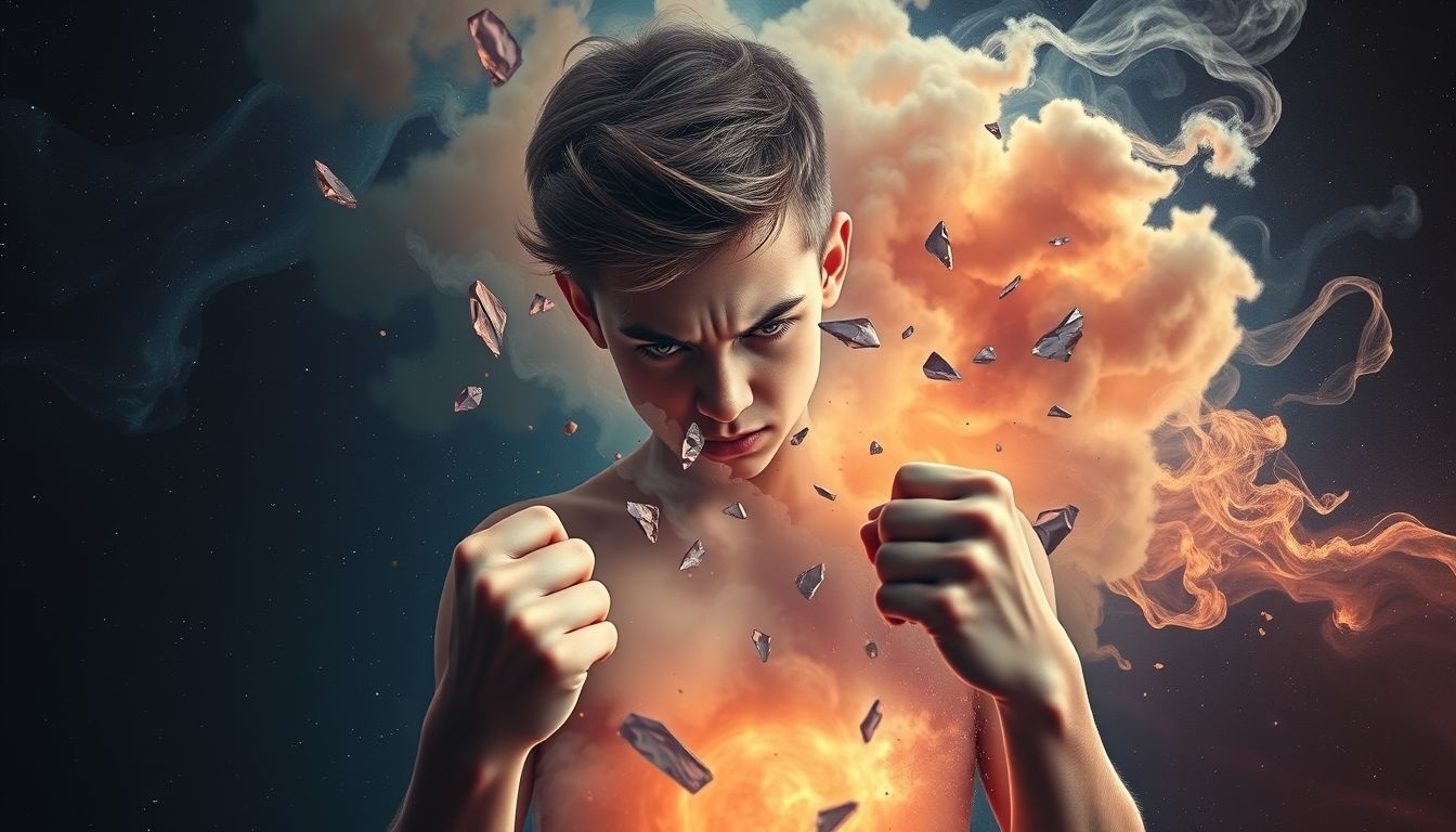 Rêver d'un jeune homme en colère révèle souvent des tensions intérieures.