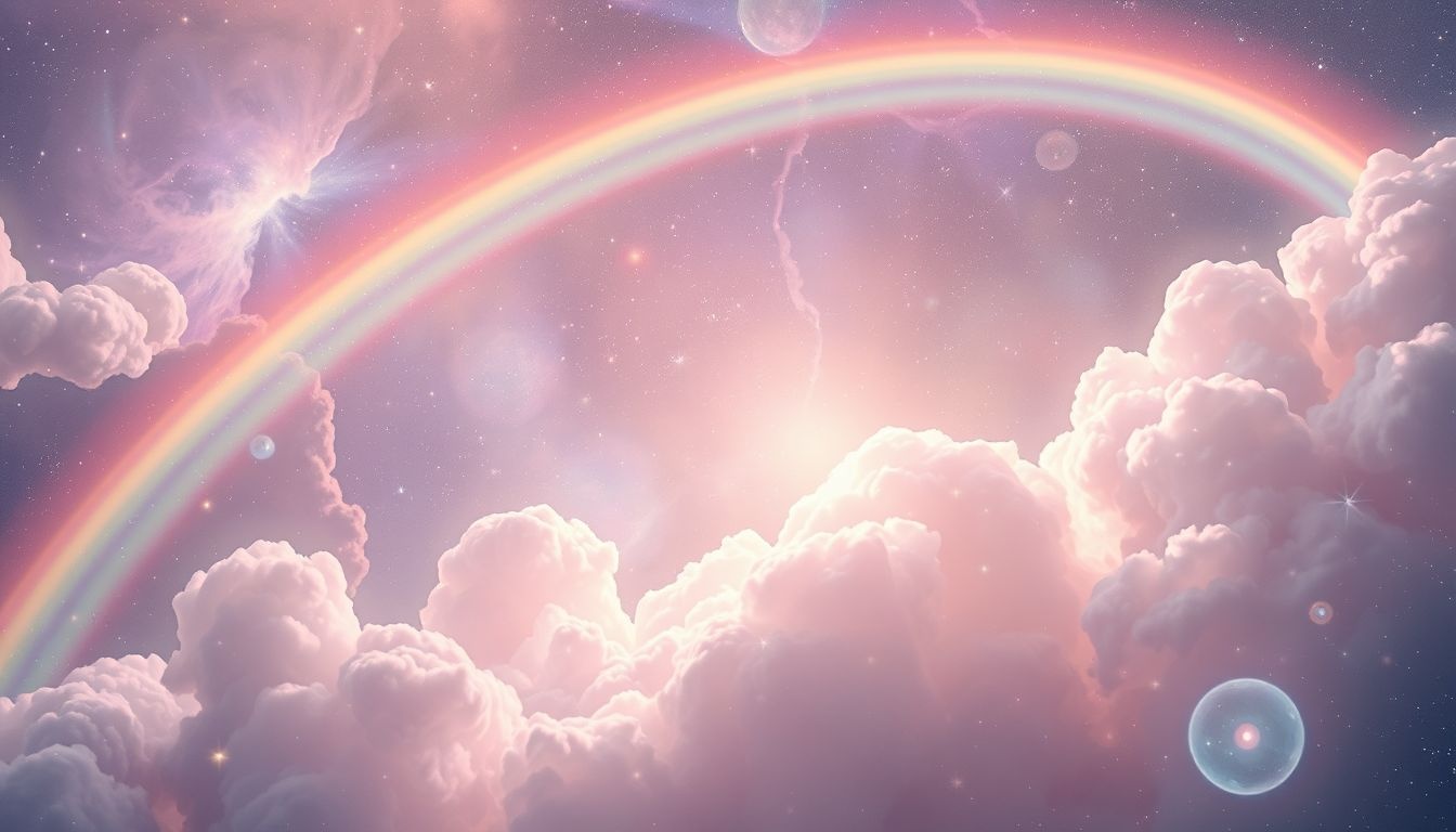 Rêver d’un monde arc-en-ciel symbolise joie, espoir et harmonie intérieure.