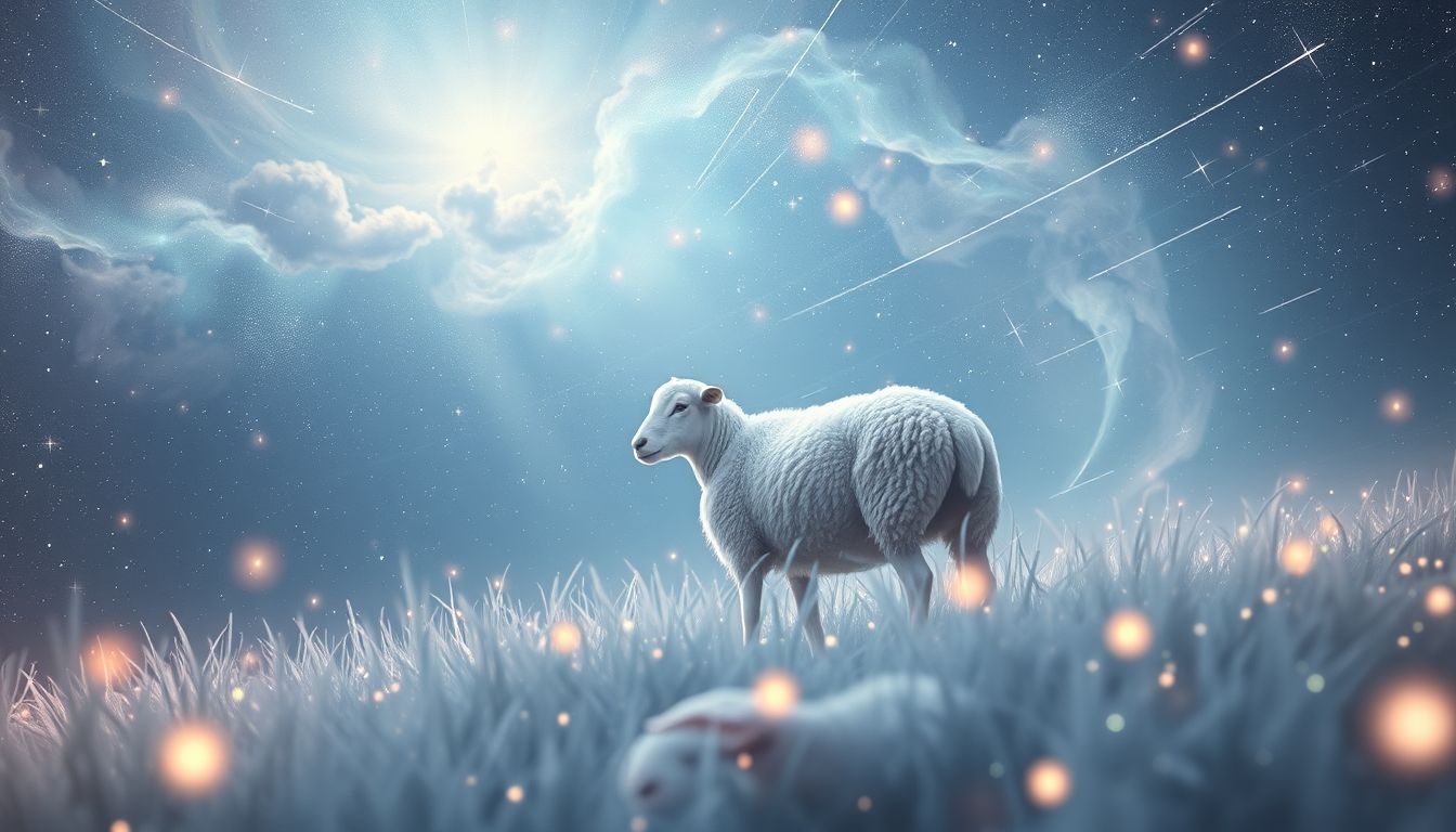 Un mouton paisible symbolise souvent équilibre et sérénité intérieure.