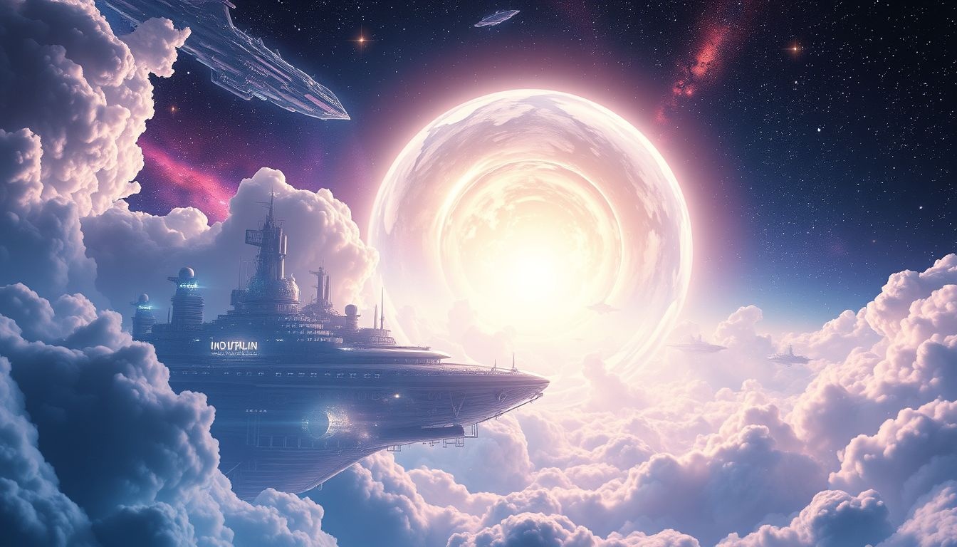 Un port futuriste symbolise espoir mêlé à incertitude face demain.