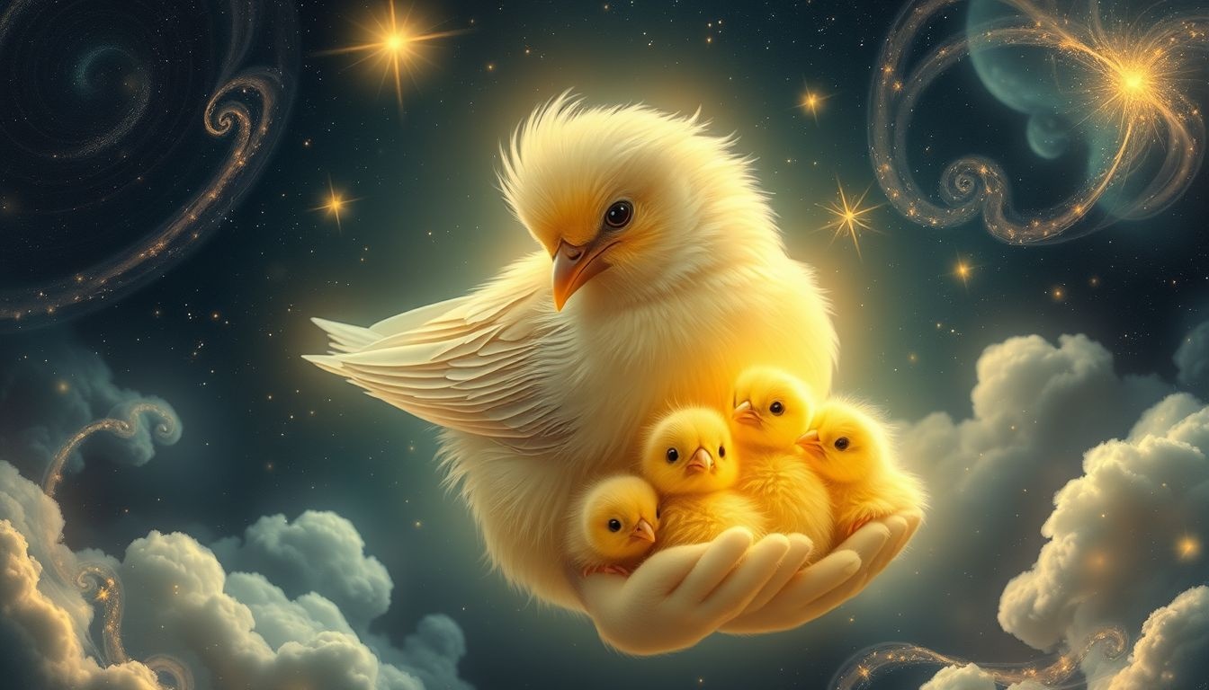 Rêver d'un serin avec ses petits symbolise joie familiale et protection.