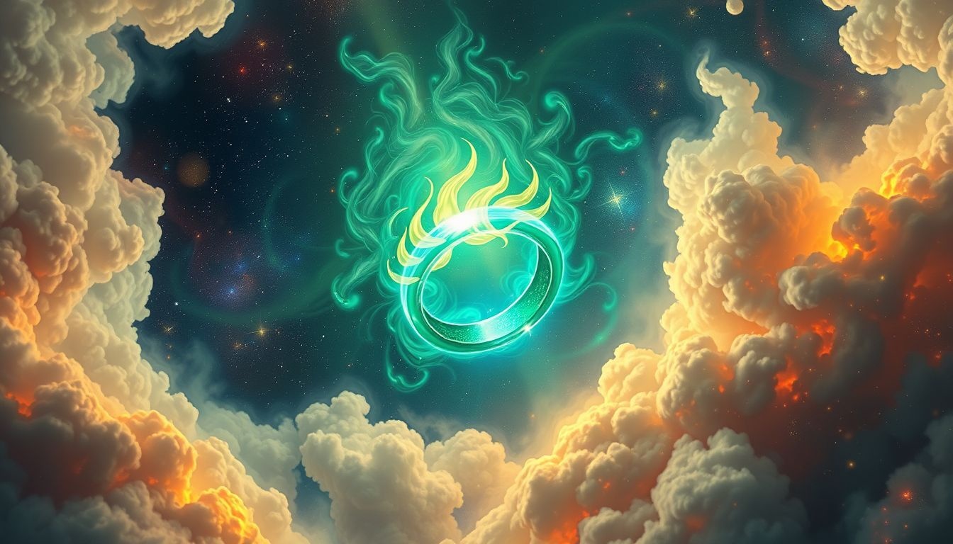 Rêver d'une bague émeraude en feu symbolise transformation passionnée profonde.