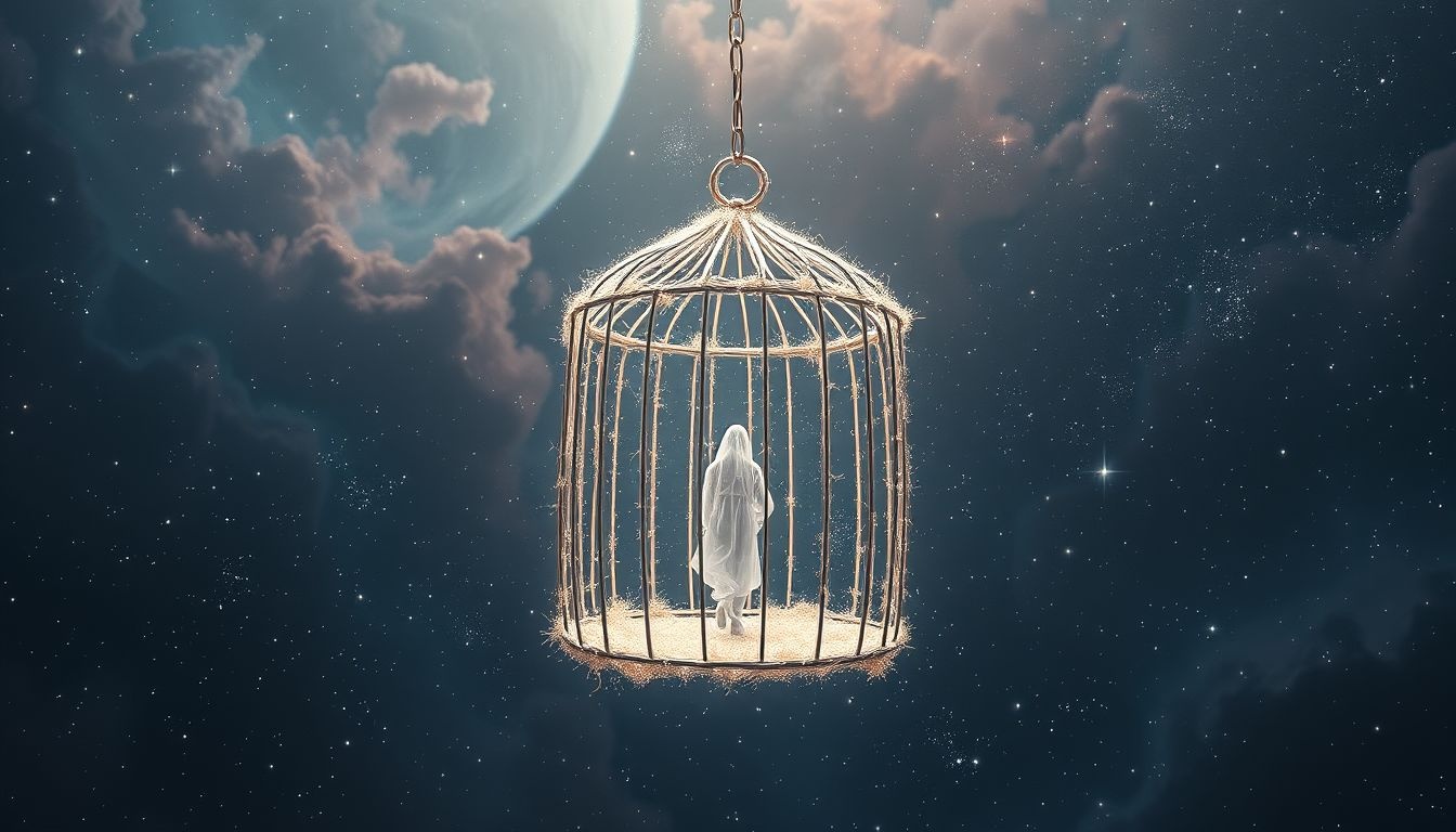 Rêver d'une cage symbolise souvent un désir de liberté étouffée.