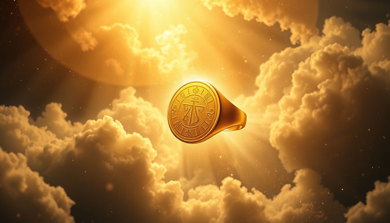 Rêver d'une chevalière en or symbolise richesse et pouvoir durables.