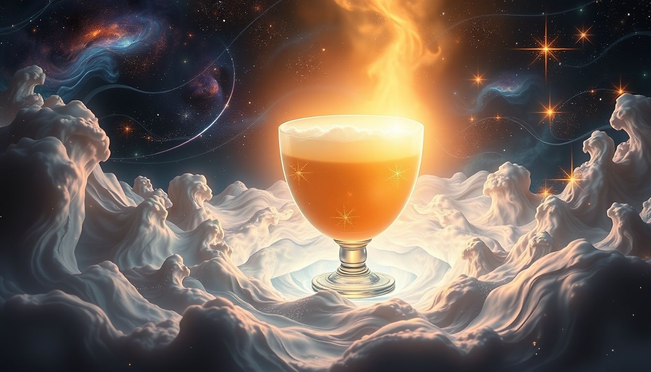 Rêver d'une chope à bière mousseuse symbole d'énergie débordante.