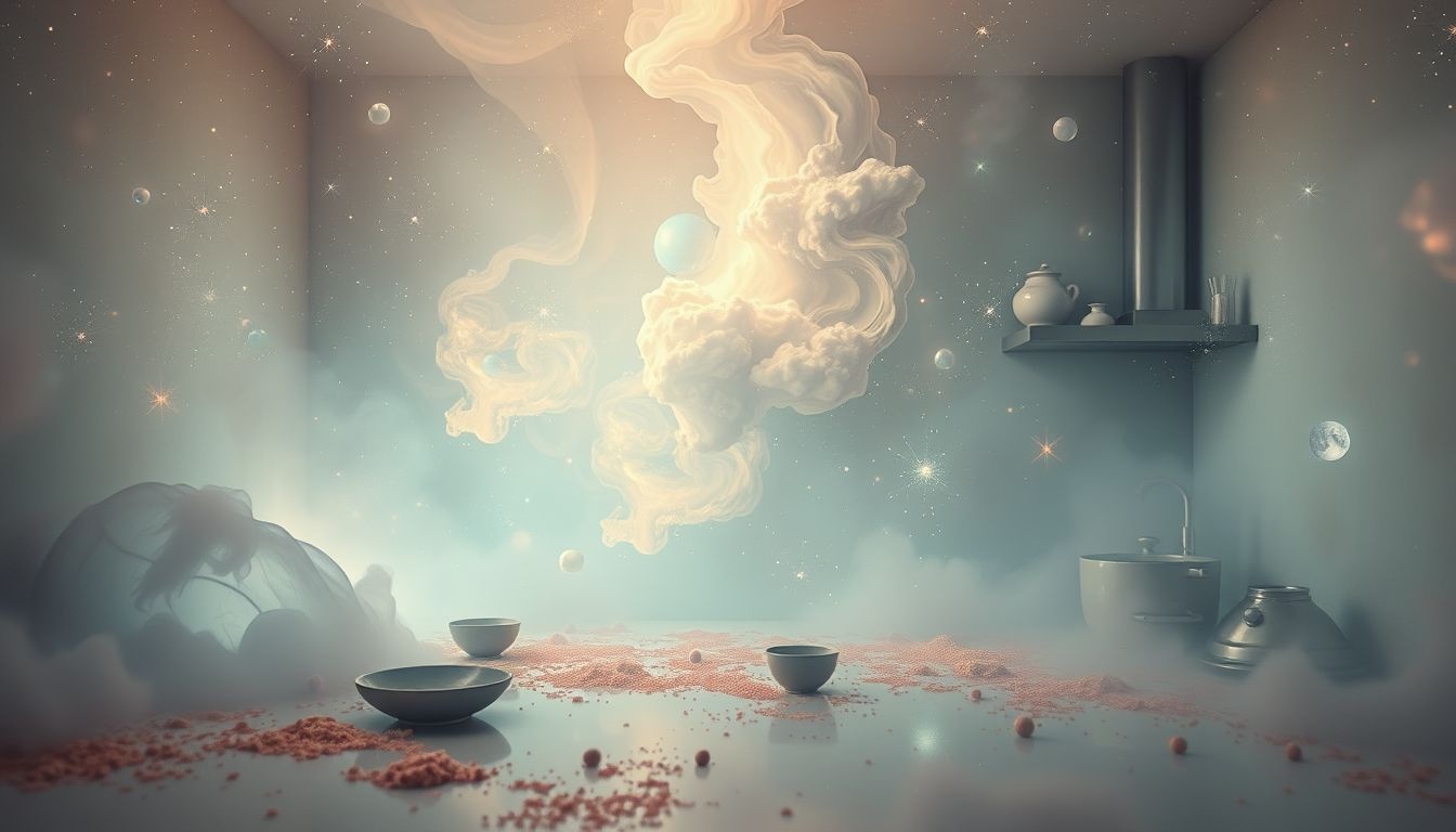 Rêver d'une cuisine sale symbolise souvent chaos émotionnel intérieur.