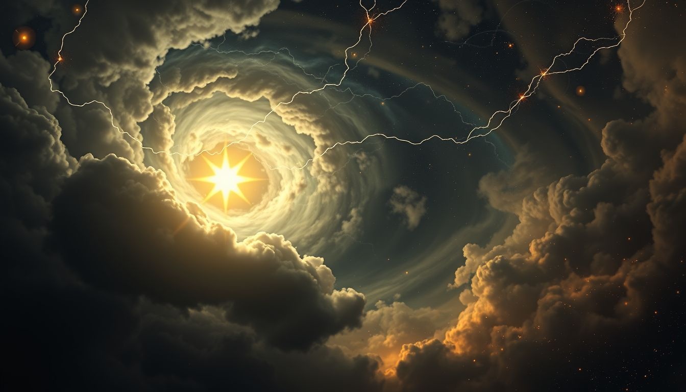 Rêver d’une étoile en orage symbolise espoir malgré les turbulences.