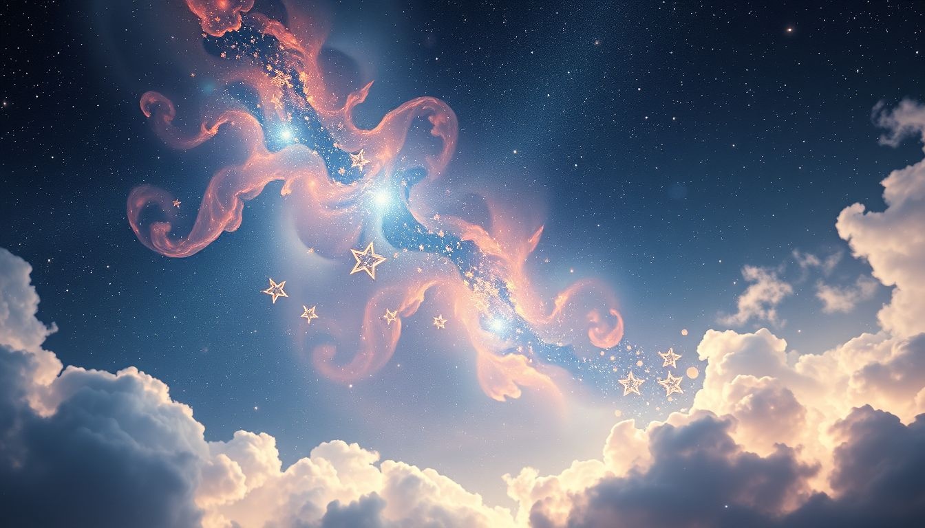 Rêver d'une pluie d'étoiles prédit une chance inattendue.