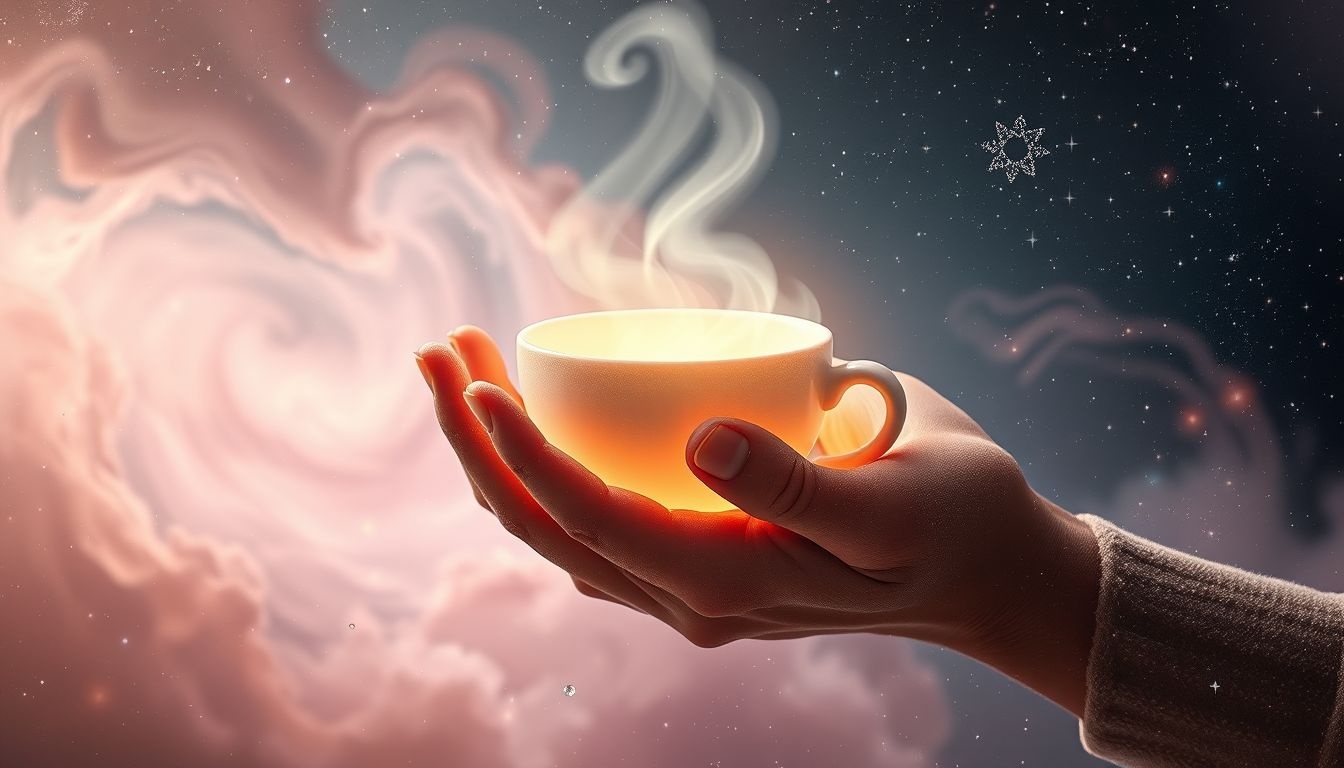 Rêver d'une tasse chaude symbolise chaleur émotionnelle et apaisement.