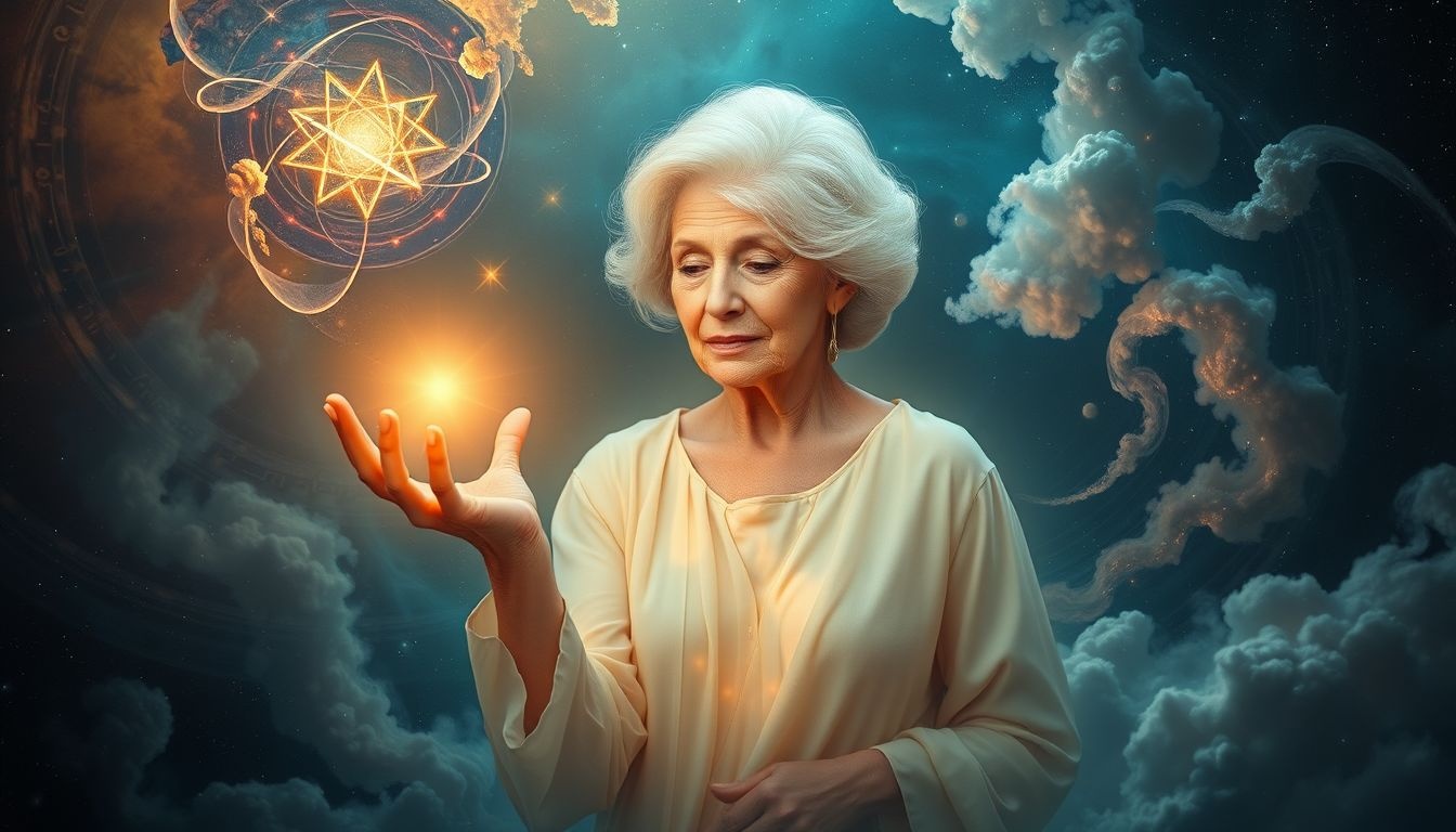 Rêver d'une vieille dame symbolise souvent la sagesse intérieure révélée.