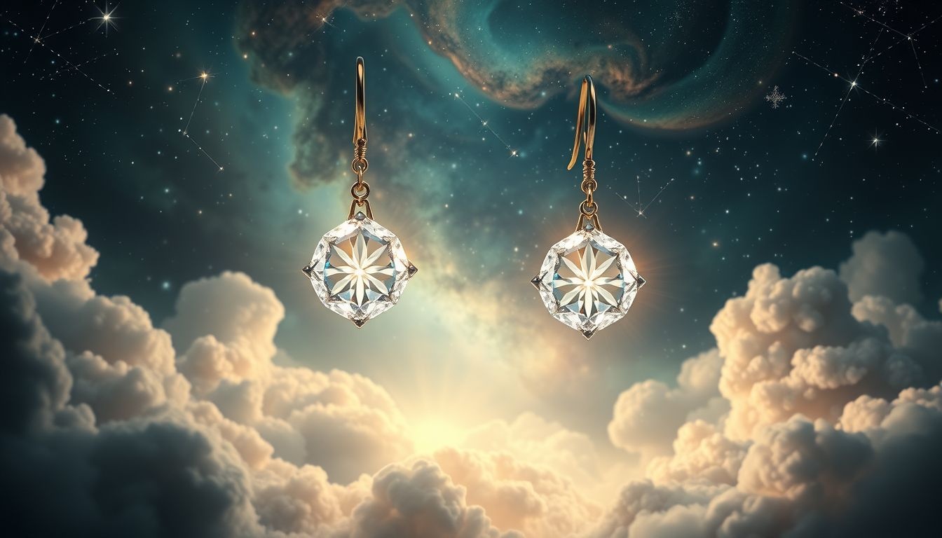 Les boucles d’oreilles en diamants symbolisent richesse, fidélité et puissance.