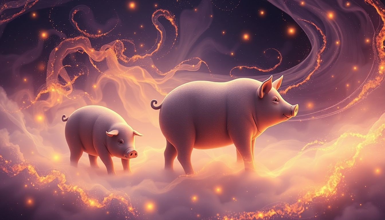 Rêver de cochons symbolise souvent abondance et instincts naturels.