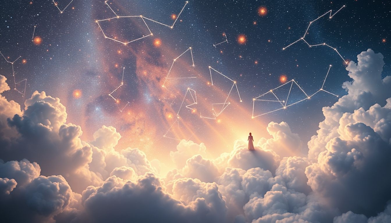 Rêver de constellations symbolise souvent une quête de guidance spirituelle.