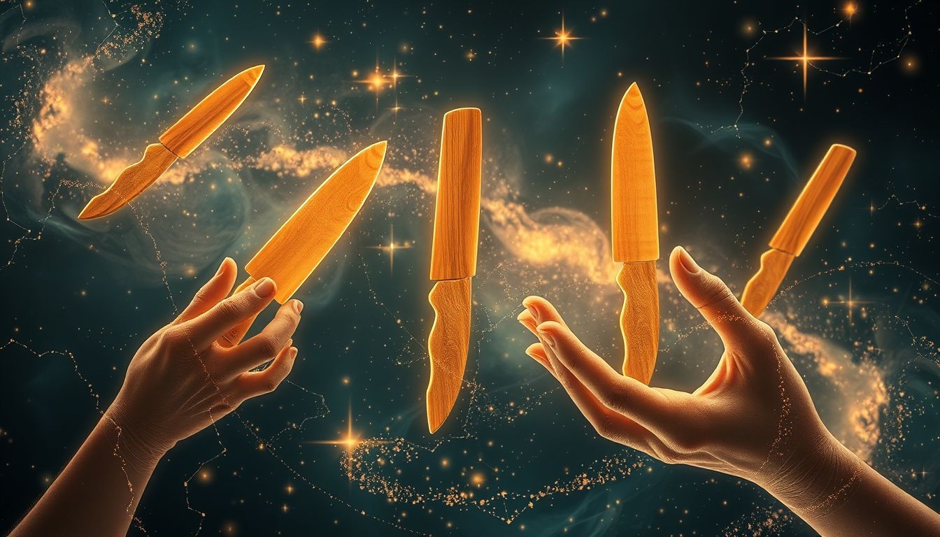 Rêver de coutellerie en bois symbolise créativité et protection intérieure.