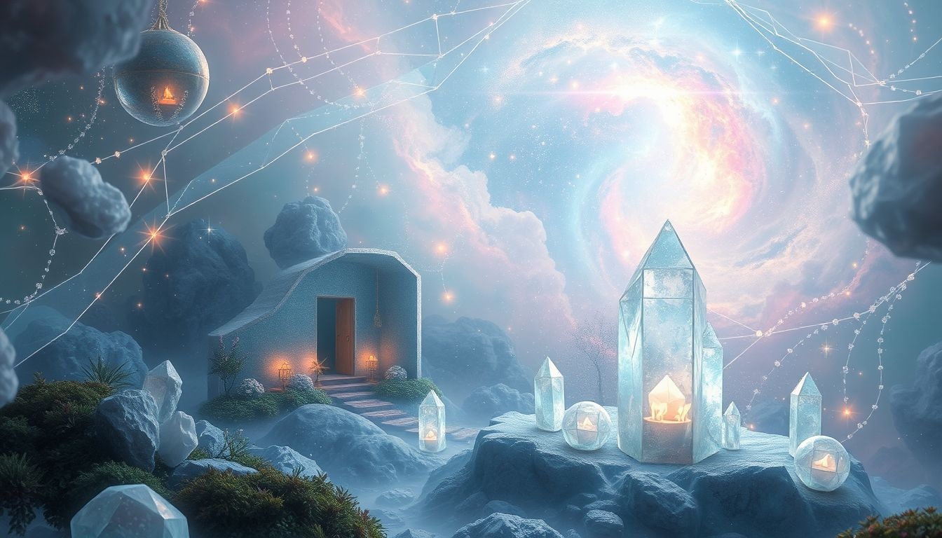 Rêver de cristaux en nature symbolise harmonie et guérison intérieure.