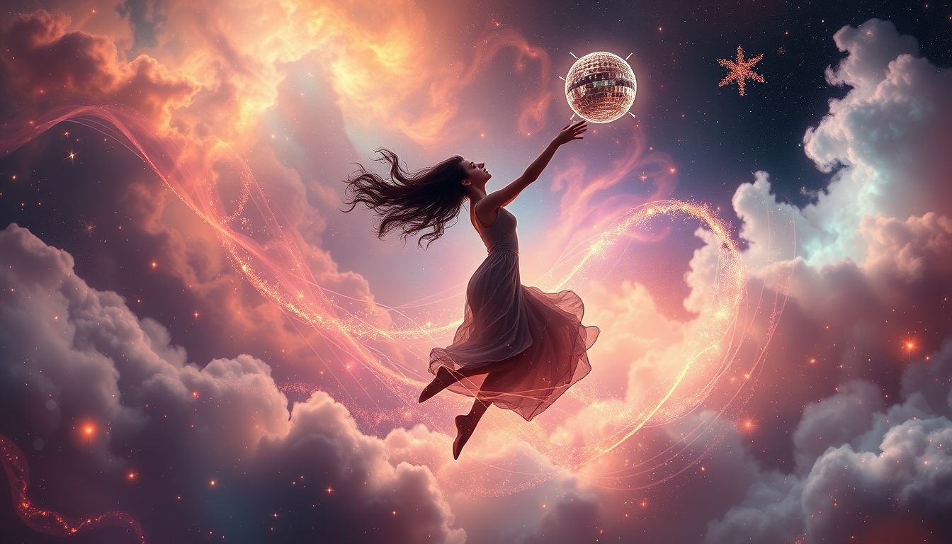 Danser au disco en rêve symbolise joie et liberté intérieure vibrante.
