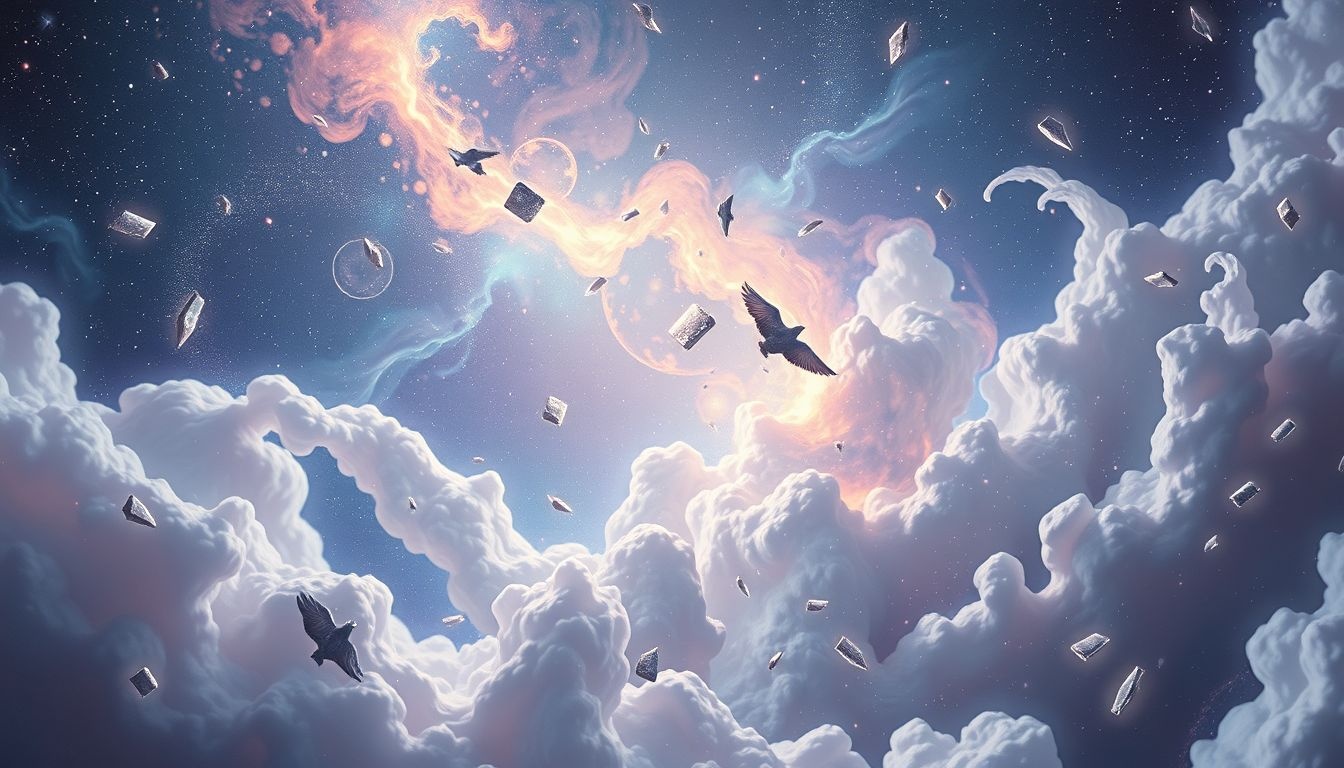 Rêver de débris spatiaux symbolise les obstacles psychologiques internes.