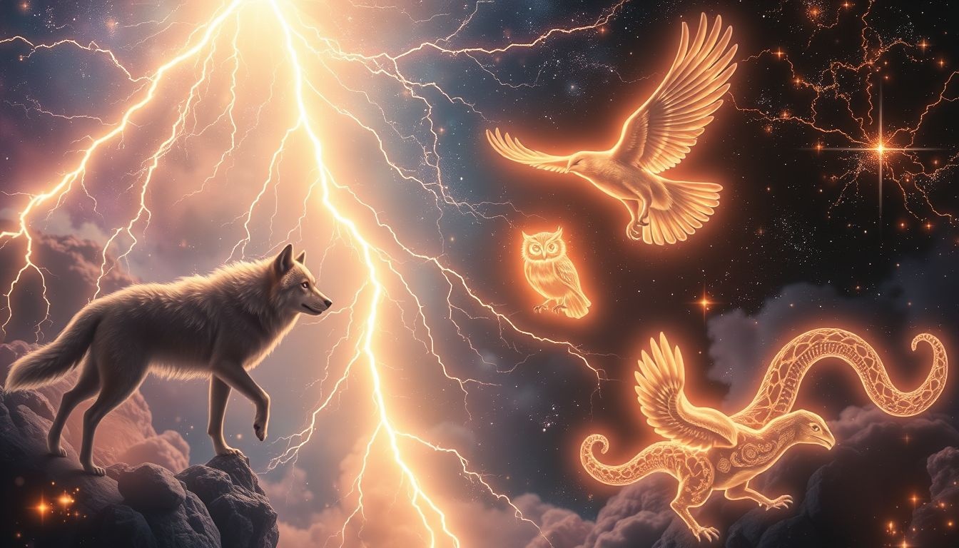 La foudre révèle les totems animaux, guides de l'âme.