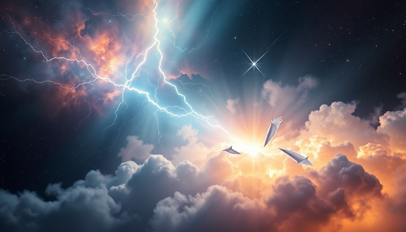 La foudre en rêve symbolise souvent une transformation radicale imminente.